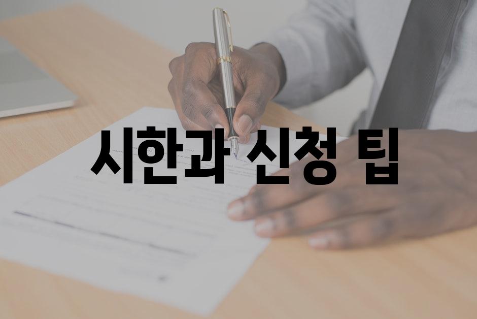  시한과 신청 팁