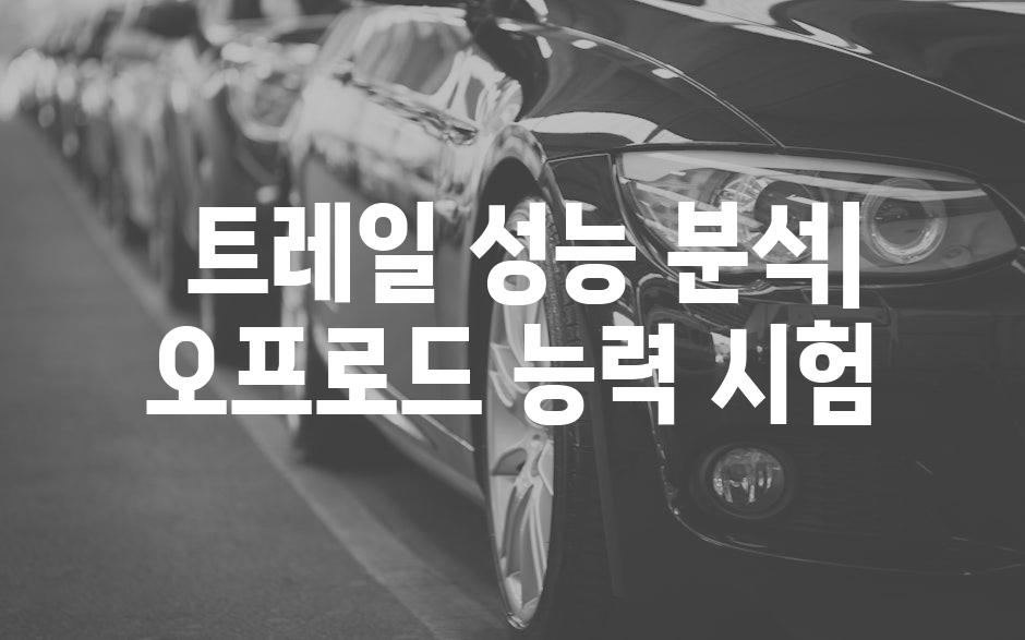  트레일 성능 분석| 오프로드 능력 시험