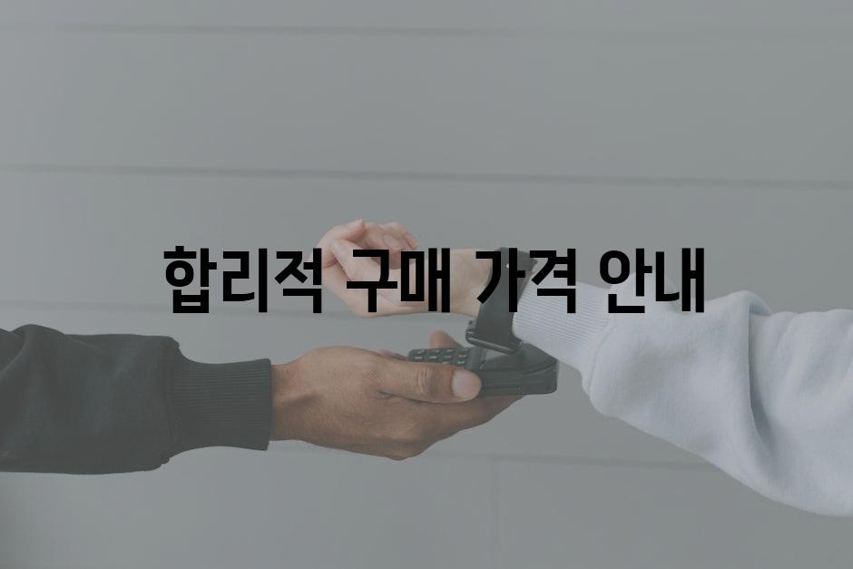  합리적 구매 가격 안내