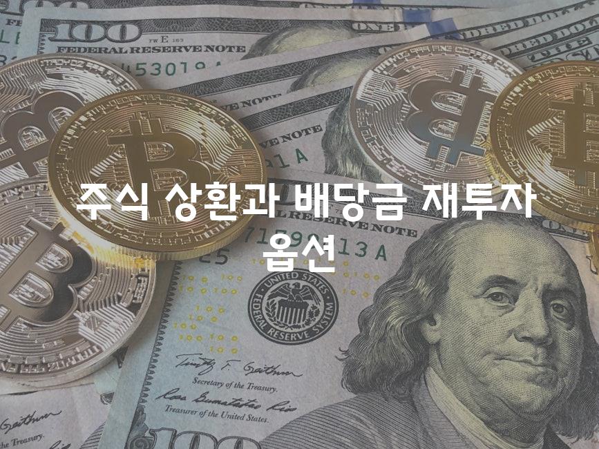  주식 상환과 배당금 재투자 옵션