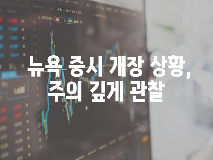  뉴욕 증시 개장 상황, 주의 깊게 관찰