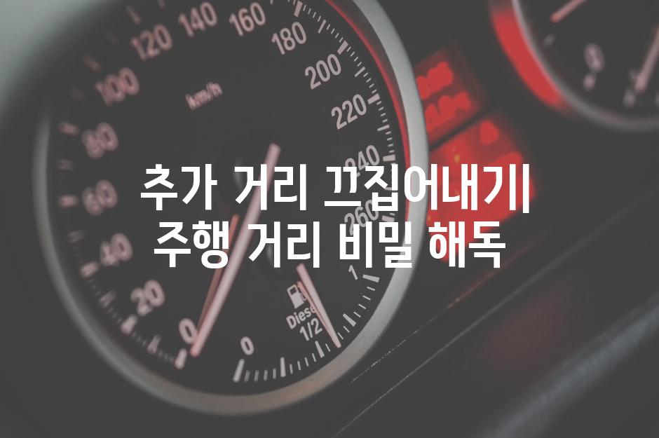  추가 거리 끄집어내기| 주행 거리 비밀 해독