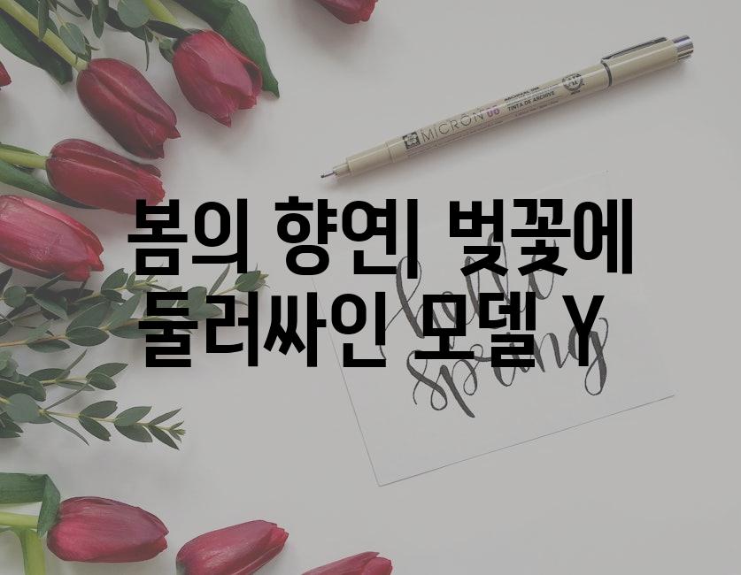  봄의 향연| 벚꽃에 둘러싸인 모델 Y