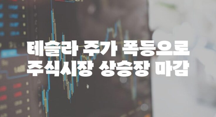 테슬라 주가 폭등으로 주식시장 상승장 마감