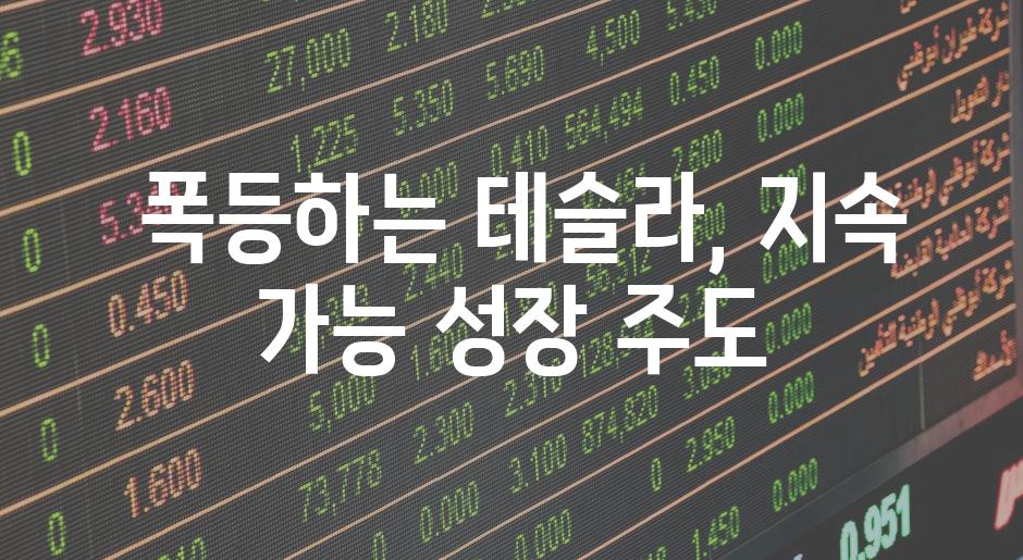  폭등하는 테슬라, 지속 가능 성장 주도