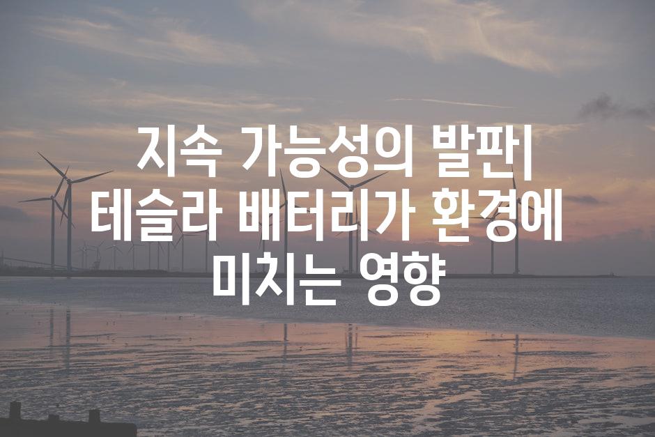  지속 가능성의 발판| 테슬라 배터리가 환경에 미치는 영향