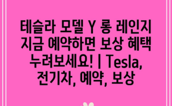 테슬라 모델 Y 롱 레인지 지금 예약하면 보상 혜택 누려보세요! | Tesla, 전기차, 예약, 보상