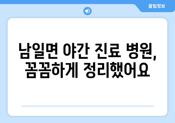 충청남도 금산군 남일면 일요일 휴일 공휴일 야간 진료병원 리스트