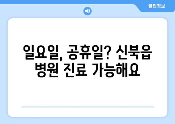 강원도 춘천시 신북읍 일요일 휴일 공휴일 야간 진료병원 리스트