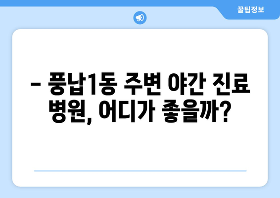 서울시 송파구 풍납1동 일요일 휴일 공휴일 야간 진료병원 리스트