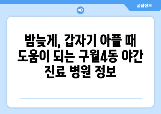 인천시 남동구 구월4동 일요일 휴일 공휴일 야간 진료병원 리스트