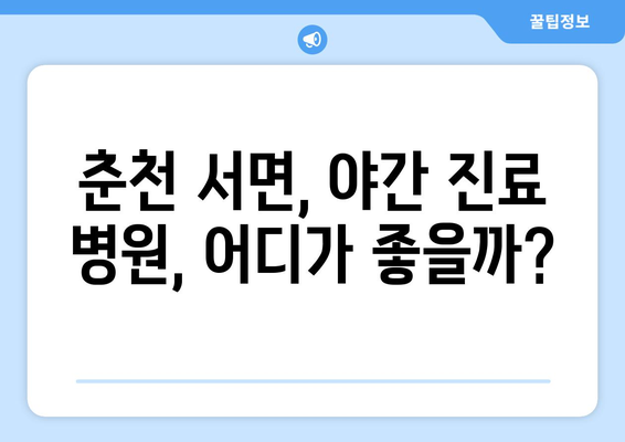 강원도 춘천시 서면 일요일 휴일 공휴일 야간 진료병원 리스트