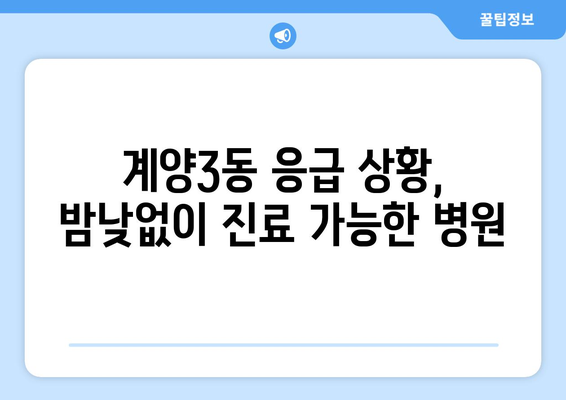 인천시 계양구 계양3동 일요일 휴일 공휴일 야간 진료병원 리스트