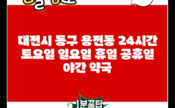 대전시 동구 용전동 24시간 토요일 일요일 휴일 공휴일 야간 약국