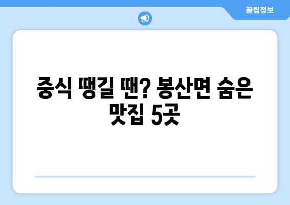 전라남도 담양군 봉산면 점심 맛집 추천 한식 중식 양식 일식 TOP5