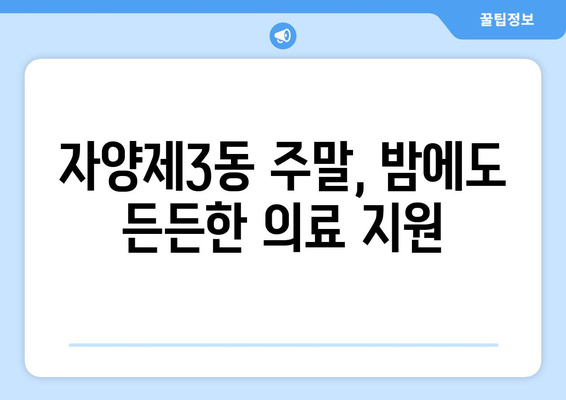 서울시 광진구 자양제3동 일요일 휴일 공휴일 야간 진료병원 리스트