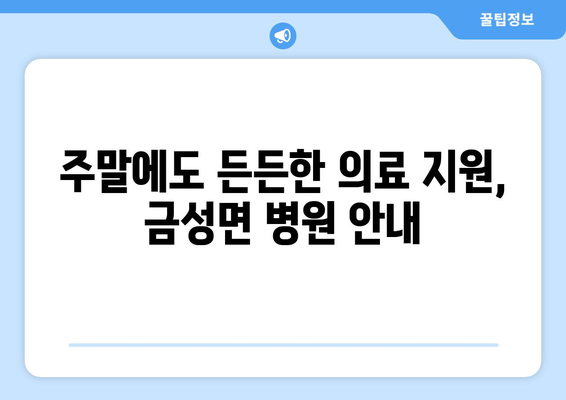 경상북도 의성군 금성면 일요일 휴일 공휴일 야간 진료병원 리스트