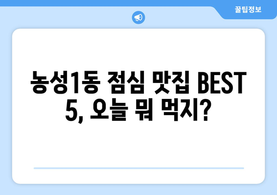 광주시 서구 농성1동 점심 맛집 추천 한식 중식 양식 일식 TOP5