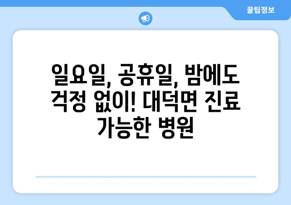 전라남도 담양군 대덕면 일요일 휴일 공휴일 야간 진료병원 리스트