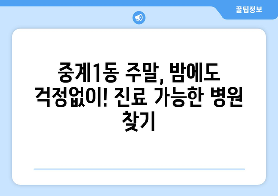 서울시 노원구 중계1동 일요일 휴일 공휴일 야간 진료병원 리스트