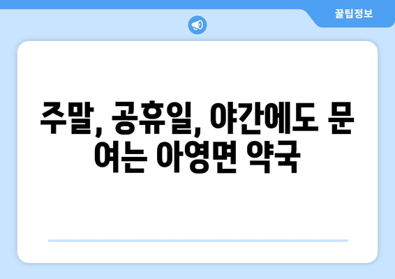 전라북도 남원시 아영면 24시간 토요일 일요일 휴일 공휴일 야간 약국