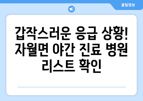 인천시 옹진군 자월면 일요일 휴일 공휴일 야간 진료병원 리스트