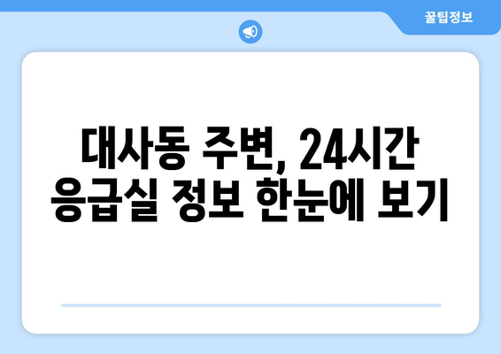 대전시 중구 대사동 일요일 휴일 공휴일 야간 진료병원 리스트