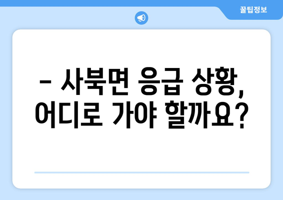 강원도 춘천시 사북면 일요일 휴일 공휴일 야간 진료병원 리스트