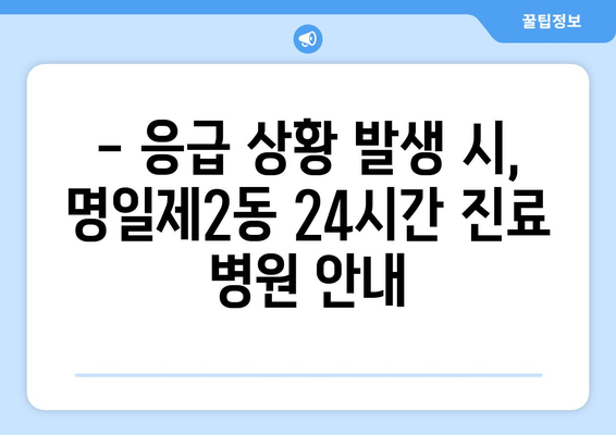 서울시 강동구 명일제2동 일요일 휴일 공휴일 야간 진료병원 리스트