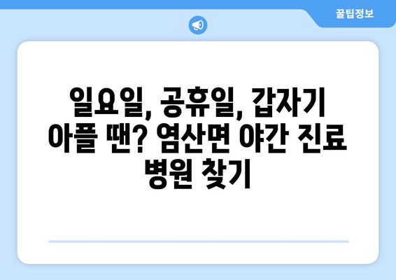 전라남도 영광군 염산면 일요일 휴일 공휴일 야간 진료병원 리스트