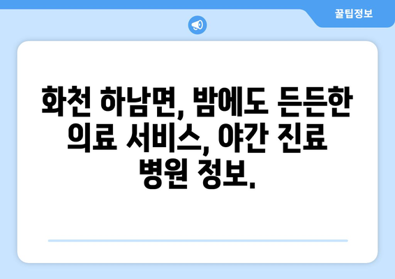 강원도 화천군 하남면 일요일 휴일 공휴일 야간 진료병원 리스트