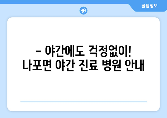 전라북도 군산시 나포면 일요일 휴일 공휴일 야간 진료병원 리스트