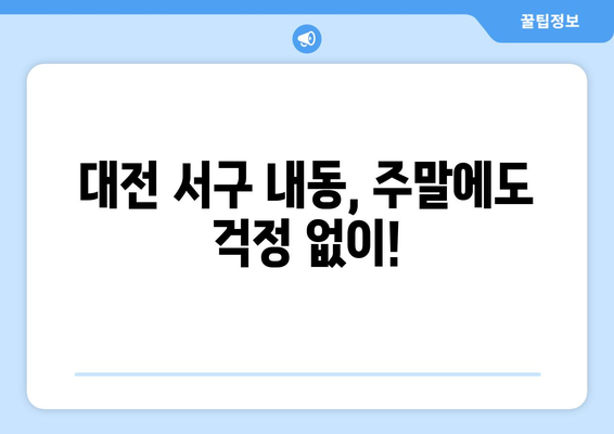 대전시 서구 내동 일요일 휴일 공휴일 야간 진료병원 리스트