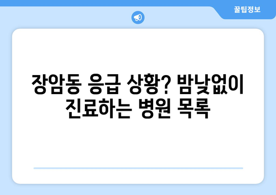 경기도 의정부시 장암동 일요일 휴일 공휴일 야간 진료병원 리스트