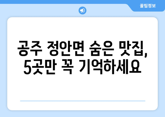 충청남도 공주시 정안면 점심 맛집 추천 한식 중식 양식 일식 TOP5