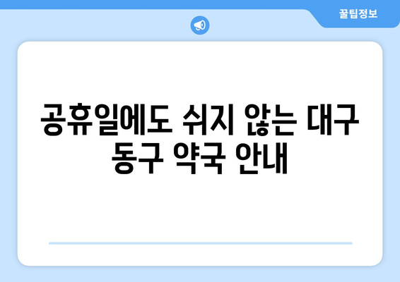 대구시 동구 신천1·2동 24시간 토요일 일요일 휴일 공휴일 야간 약국