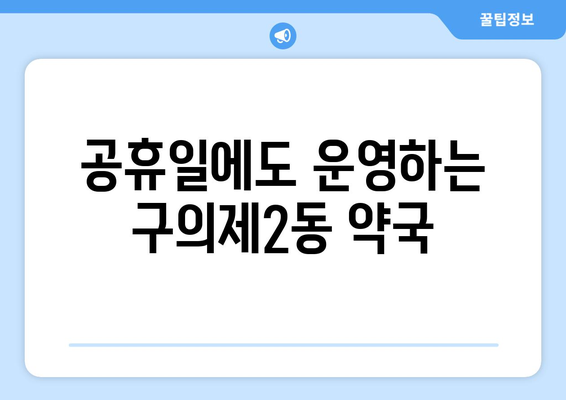 서울시 광진구 구의제2동 24시간 토요일 일요일 휴일 공휴일 야간 약국