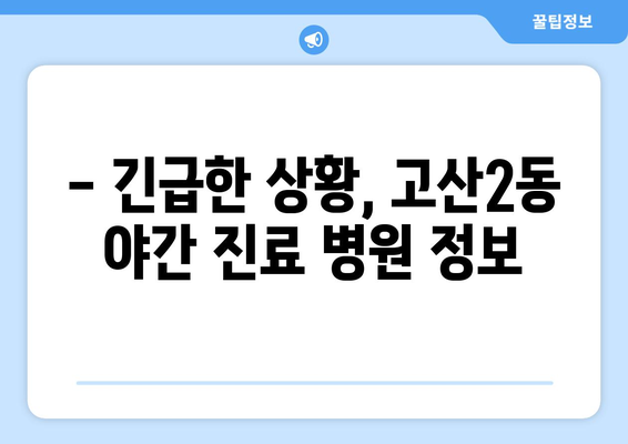 대구시 수성구 고산2동 일요일 휴일 공휴일 야간 진료병원 리스트