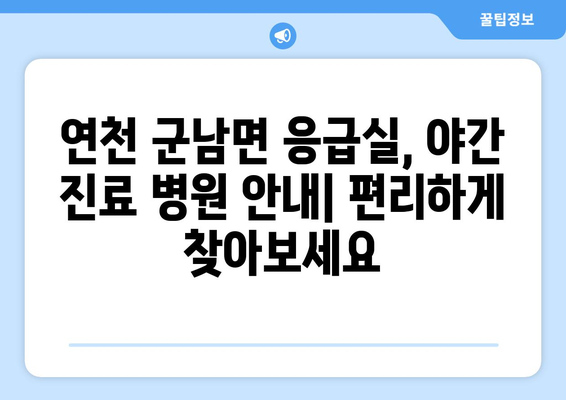 경기도 연천군 군남면 일요일 휴일 공휴일 야간 진료병원 리스트