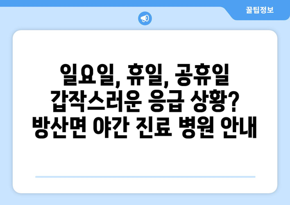 강원도 양구군 방산면 일요일 휴일 공휴일 야간 진료병원 리스트