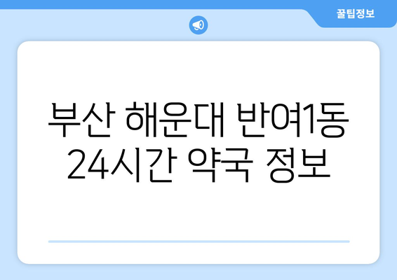 부산시 해운대구 반여1동 24시간 토요일 일요일 휴일 공휴일 야간 약국