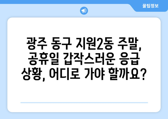 광주시 동구 지원2동 일요일 휴일 공휴일 야간 진료병원 리스트