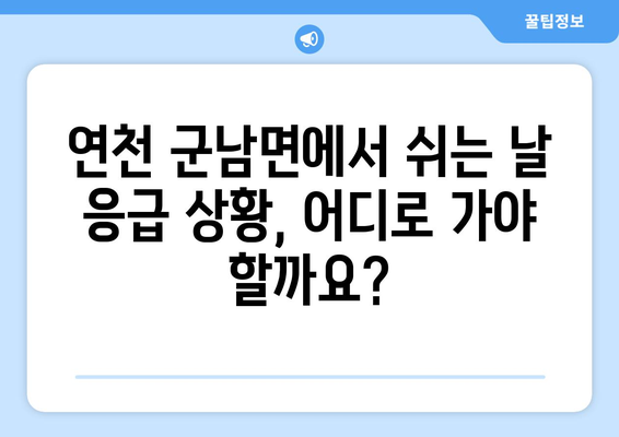 경기도 연천군 군남면 일요일 휴일 공휴일 야간 진료병원 리스트