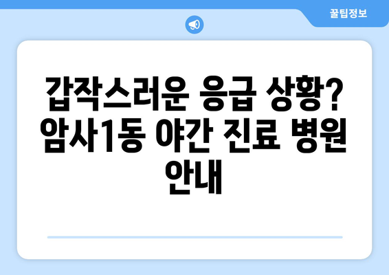 서울시 강동구 암사제1동 일요일 휴일 공휴일 야간 진료병원 리스트