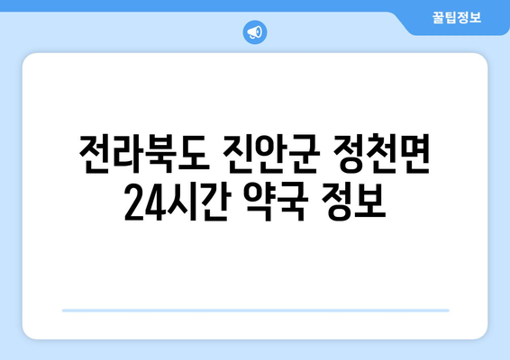 전라북도 진안군 정천면 24시간 토요일 일요일 휴일 공휴일 야간 약국