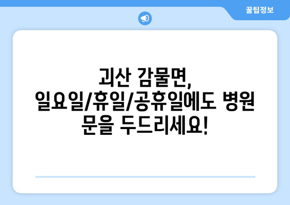 충청북도 괴산군 감물면 일요일 휴일 공휴일 야간 진료병원 리스트