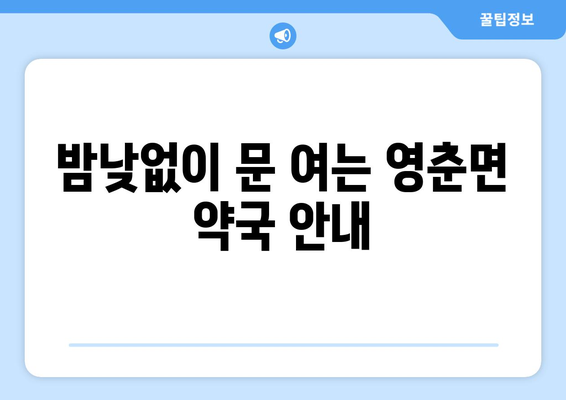 충청북도 단양군 영춘면 24시간 토요일 일요일 휴일 공휴일 야간 약국