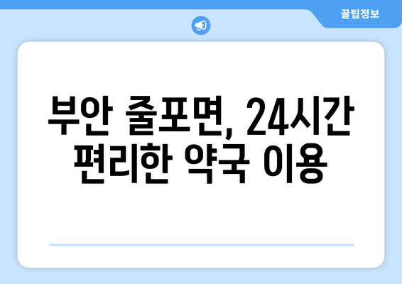 전라북도 부안군 줄포면 24시간 토요일 일요일 휴일 공휴일 야간 약국