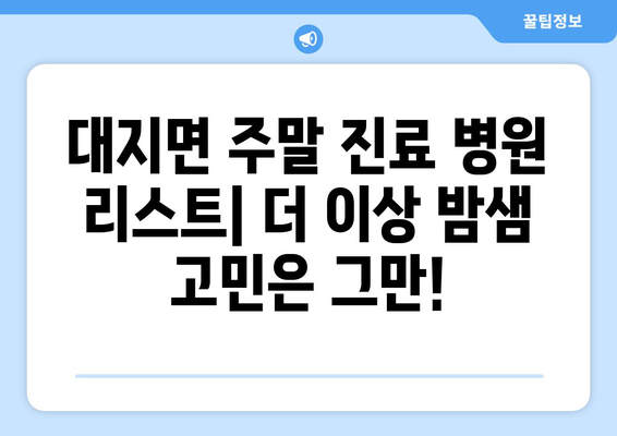 경상남도 창녕군 대지면 일요일 휴일 공휴일 야간 진료병원 리스트