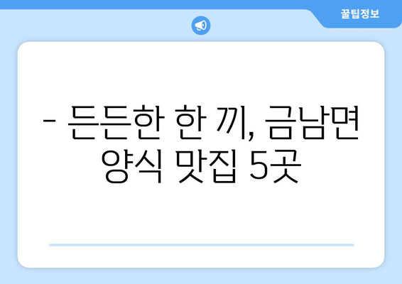 세종시 세종특별자치시 금남면 점심 맛집 추천 한식 중식 양식 일식 TOP5